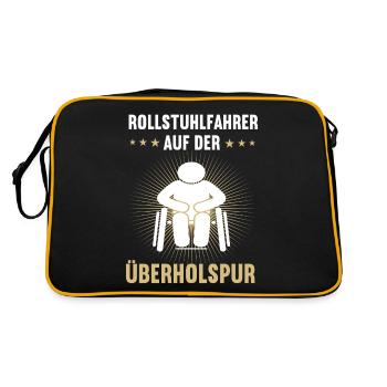 Rollstuhlfahrer auf der Überholspur Rollstuhl - Retro Tasche - Schwarz/Gold - Hinten