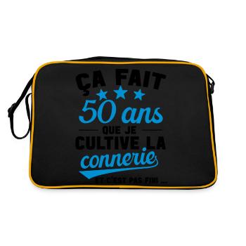 50 ans que je cultive la connerie anniversaire - Sac Retro - noir/or - Dos