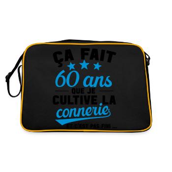 60 ans que je cultive la connerie anniversaire - Sac Retro - noir/or - Dos
