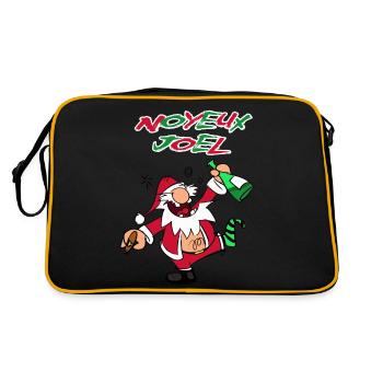 Pere Noel ivre drole Noyeux Joel - Sac Retro - noir/or - Dos