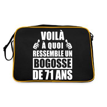 bogosse de 71 ans / cadeau anniversaire 71 ans - Sac Retro - noir/or - Dos