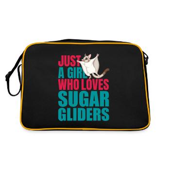 NUR EIN MÄDCHEN, DAS ZUCKERGLEITER LIEBT - Retro Tasche - Schwarz/Gold - Hinten