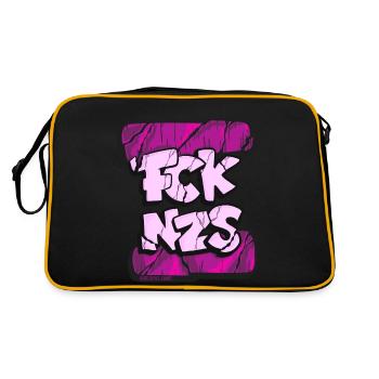 FCKNZS pink - Retro Tasche - Schwarz/Gold - Hinten