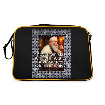 Never water without whisky - Retro Bag - black/gold - Back