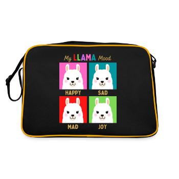 Mon humeur de lama - Sac Retro - noir/or - Dos