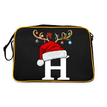 Letter H Christmas hat - Retro Bag - black/gold - Back