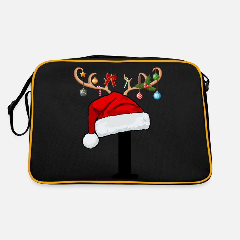 Brief I Weihnachtsmütze - Retro Tasche - Schwarz/Gold