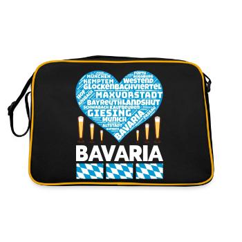 Bayern - Retro Tasche - Schwarz/Gold - Hinten