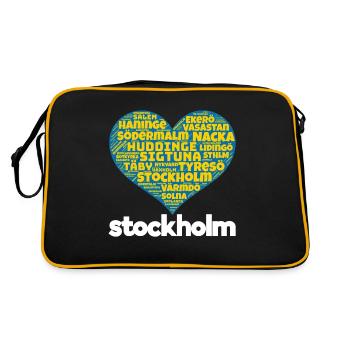 Stockholm - Retro Tasche - Schwarz/Gold - Hinten