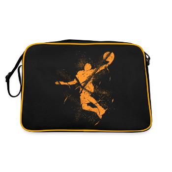Basketball Basketballspieler Dunking Grunge Splash - Retro Tasche - Schwarz/Gold - Hinten