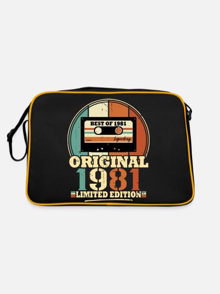 Original 1981 Retro Vintage Geburtstagsgeschenk - Retro Tasche - Schwarz/Gold
