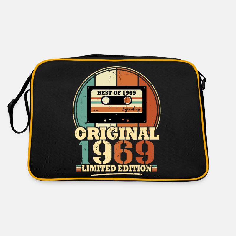 Original 1969 Retro Vintage Geburtstagsgeschenk - Retro Tasche - Schwarz/Gold