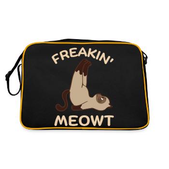 Freakin Meowt - Retro Tasche - Schwarz/Gold - Hinten