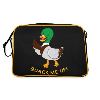 Quack me Up Duck Funny Animal Puns - Retro Bag - black/gold - Back