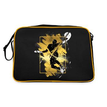 Basketball Basketballspieler Dunking Gold Splash - Retro Tasche - Schwarz/Gold - Hinten