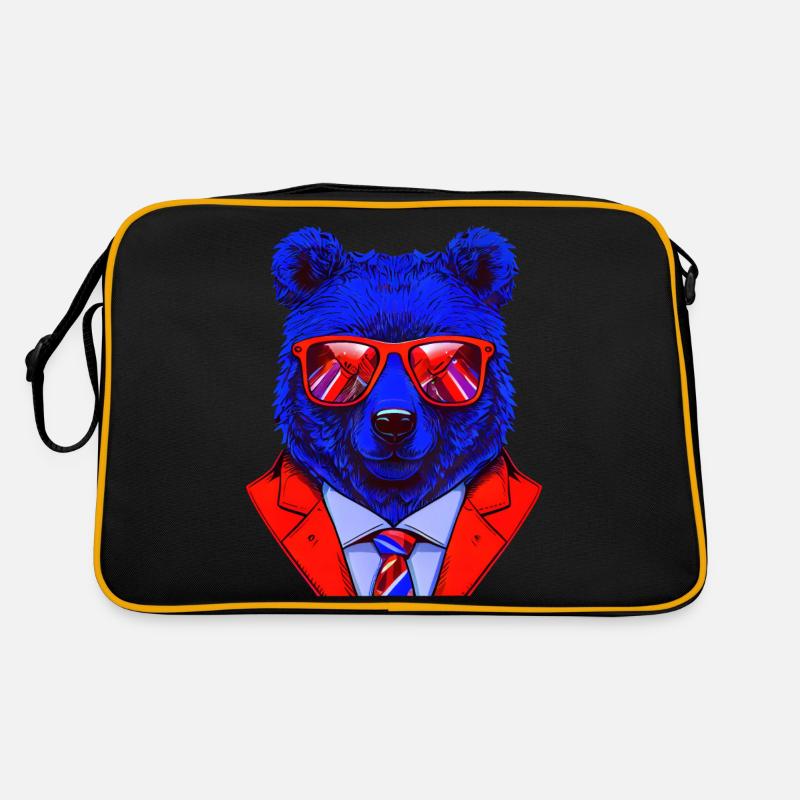 cool boss bear with sunglasses on Retro Tasche