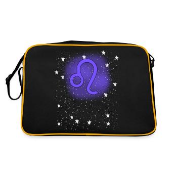 Signe du zodiaque Lion Symbole cadeau étoiles - Sac Retro - noir/or - Dos