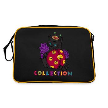 funny cat - Retro Bag - black/gold - Back