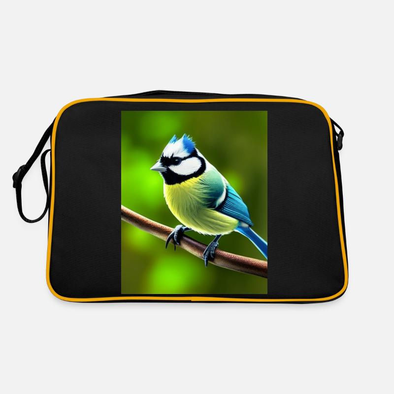 Cool Comic Portrait d’une mésange bleue dans la forêt Sac Retro