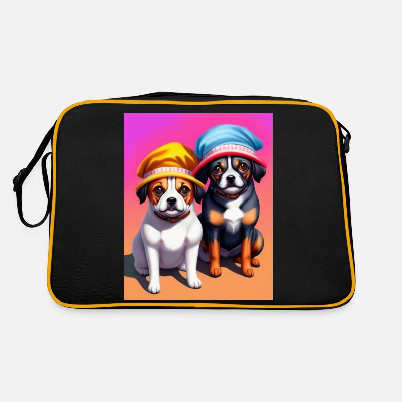 mignon petit chien mignon avec chapeau Sac Retro