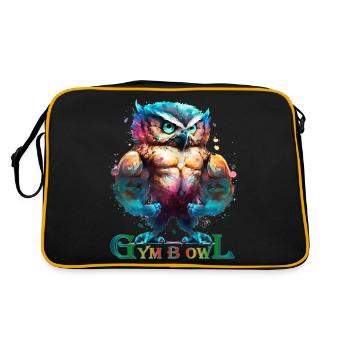 Gym B Owl - Gymbowl - Kraftsport Eule - No Pain... - Retro Tasche - Schwarz/Gold - Hinten