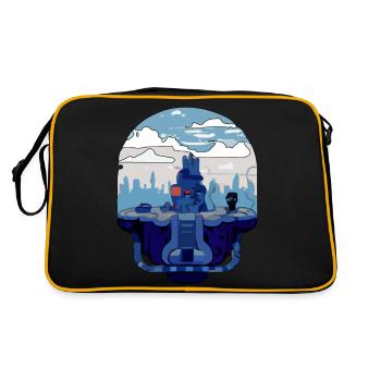 Futuristic landscape - Retro Bag - black/gold - Back