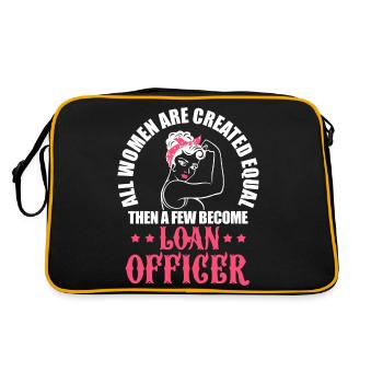all women are created equal loan officer Design - Retro Tasche - Schwarz/Gold - Hinten