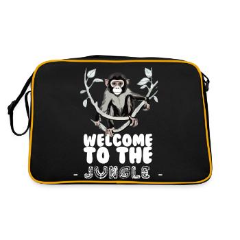 Willkommen im Dschungel - Retro Tasche - Schwarz/Gold - Hinten