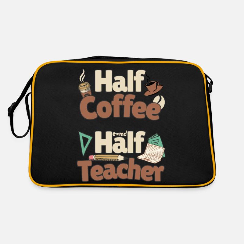 Moitié café moitié enseignant - Halb Kaffee halb Lehrer Sac Retro