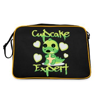 Cupcake Expert Dinosaur - Retro Bag - black/gold - Back