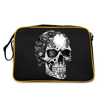 Creepy Machine Skull Skull dans le style gothique - Sac Retro - noir/or - Dos