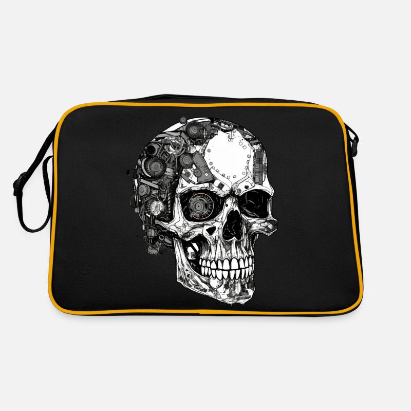Creepy Machine Skull Skull dans le style gothique Sac Retro