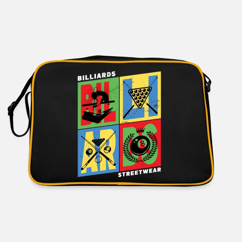 Billard Pool Snooker Queue Kugeln Vintage Retro Retro Tasche
