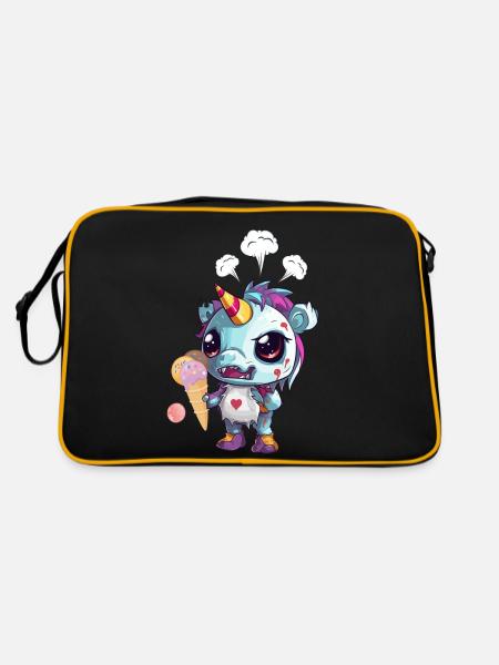 Angry Unicorn - Angry Unicorn - Unicorn Evil - Retro Bag - black/gold - Back