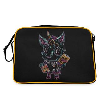 Licorne Licorne - Fantaisie - Magie - Conte de fées - Sac Retro - noir/or - Dos