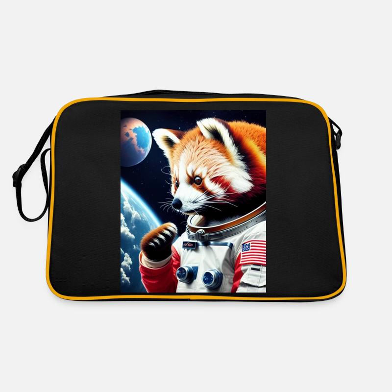 Red Panda in space Retro Bag