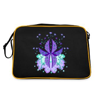 biblically accurate angel seraph seraphim purple - Retro Bag - black/gold - Back