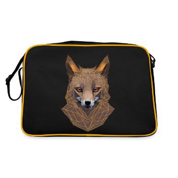 Geometrischer Fuchskopf - Retro Tasche - Schwarz/Gold - Hinten