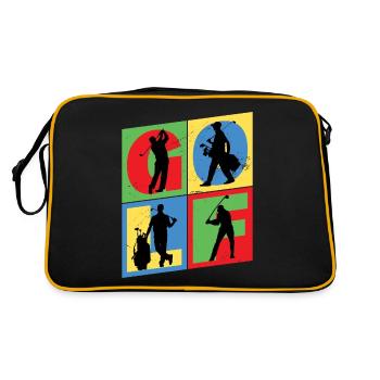 Golf Golf Golfer Sport Hobby Club Vintage - Retro Bag - black/gold - Back