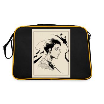 My Manga Waifu - Retro Tasche - Schwarz/Gold - Hinten