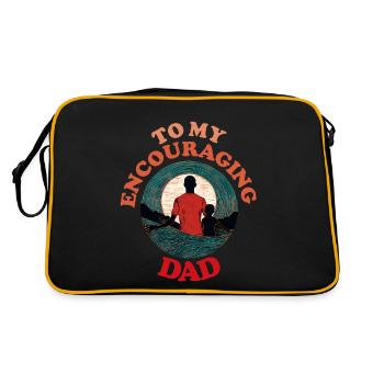 À mon père encourageant, bonne fête des pères - Sac Retro - noir/or - Dos