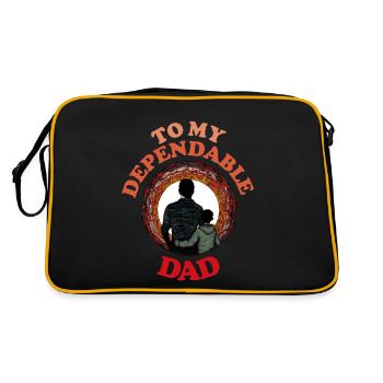 To My Dependable Dad , Happy Fathers Day - Retro Bag - black/gold - Back