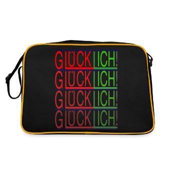 Glücklich - Ich / Glück + Ich = GlücklIch - Retro Tasche - Schwarz/Gold - Hinten