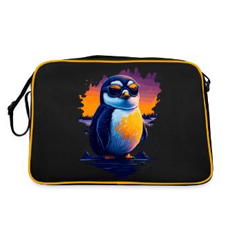 Pingouin mignon - Sac Retro - noir/or - Dos