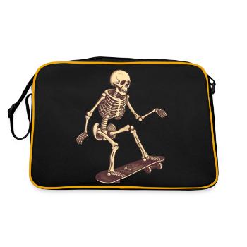 Skateboard Skeleton - Retro Bag - black/gold - Back