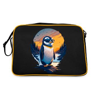 Pingouin mignon - Sac Retro - noir/or - Dos