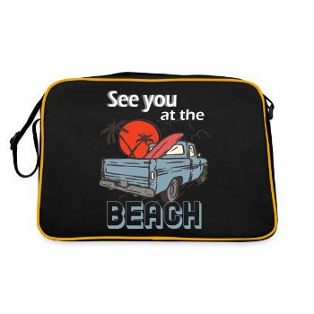 See you at the beach Beachlove Sunset - Retro Tasche - Schwarz/Gold - Hinten