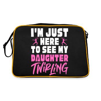 I'm just here to see my daughter twirling - Retro Tasche - Schwarz/Gold - Hinten