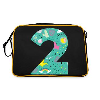 Personalisierter Geburtstag Nummer 2 - Retro Tasche - Schwarz/Gold - Hinten