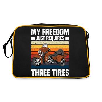 Trike Motorrad Motorradfahrer Triker Trikes Biker - Retro Tasche - Schwarz/Gold - Hinten